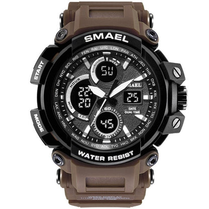 SMAEL Camouflage Military Watch Men Waterproof Dual Time Display Mens Sport Wristwatch Digital Analog Quartz Watches Male 1708