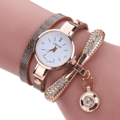 Women Watches  Casual Bracelet Watch Woman Relogio Leather Band Rhinestone Analog Quartz Watch Female Clock Montre Femme