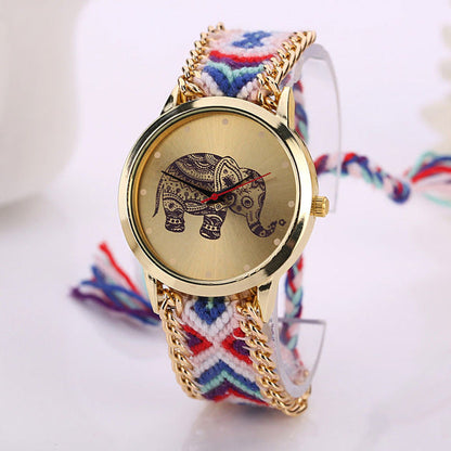 Women Elephant Leather Bracelet Watches