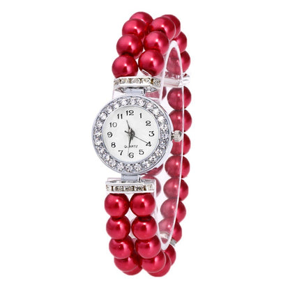 Crystal Watch Fashion Women Watch Pearl String Watch Strap Quartz Bracelet Watch models Female Clock Ladies damenuhr reloj mujer