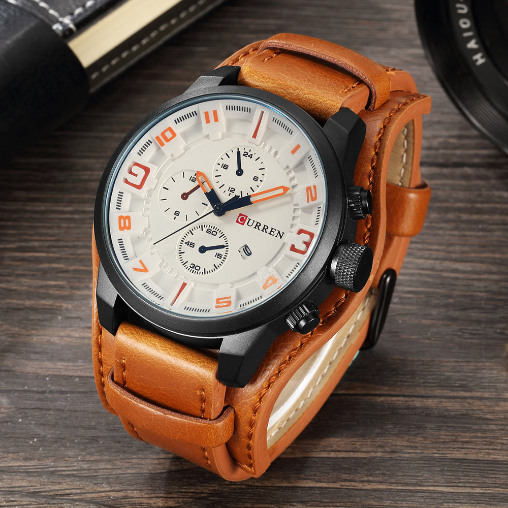 Curren Men Watches Man Clock Brand Luxury Army Military Steampunk Sports Male Quartz-Watch