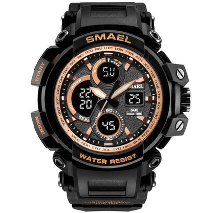 SMAEL Camouflage Military Watch Men Waterproof Dual Time Display Mens Sport Wristwatch Digital Analog Quartz Watches Male 1708