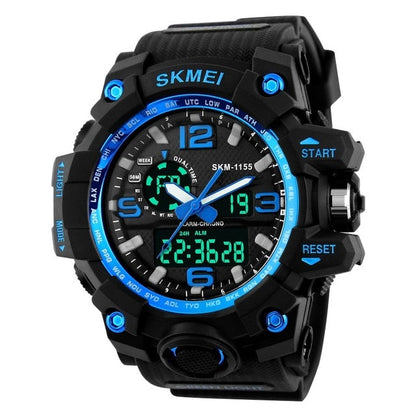 SKMEI Relogio Masculino Men Quartz Digital Watch 2 Time Military Army Sports Watches Waterproof Calendar Chronograph Wristwatch