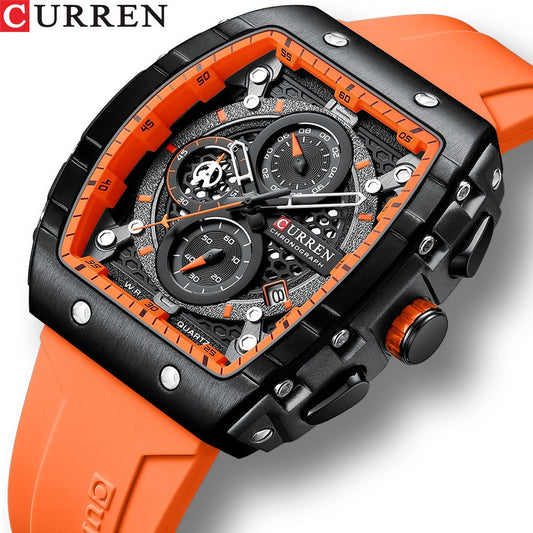 CURREN 8442 Men's Waterproof Six Needle Quartz Calendar Tape Men's Multifunctional Watch Men's Watch