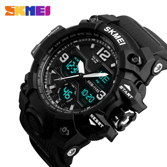 New Fashion Men Sports Watches SKMEI 1155B Men Quartz Analog LED Digital Clock Man Military Waterproof Watch Relogio Masculino 1155B