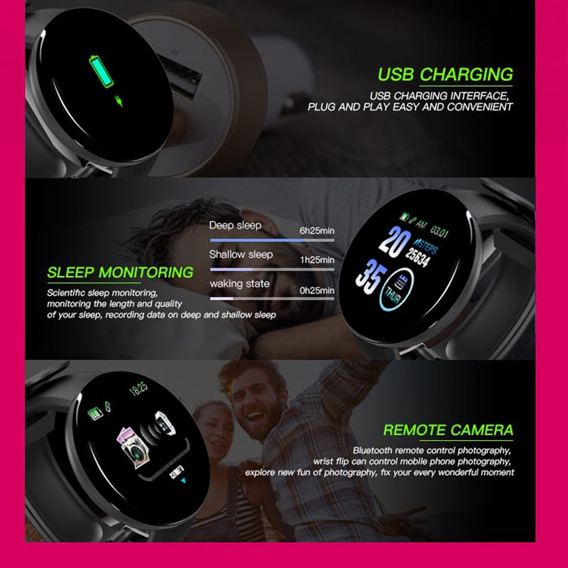 Bluetooth Smart Watch Men Blood Pressure Round Smartwatch Women Watch Waterproof Sport Tracker WhatsApp For Android Ios