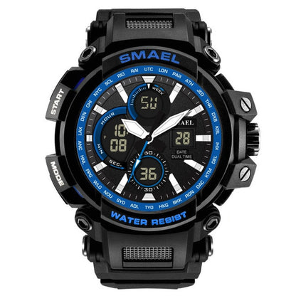 SMAEL Camouflage Military Watch Men Waterproof Dual Time Display Mens Sport Wristwatch Digital Analog Quartz Watches Male 1708