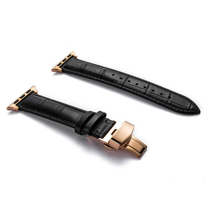 Apple Watch Strap Apple Watch 1-5 First Layer Cowhide Leather Strap Double Press Butterfly Buckle Watch Strap