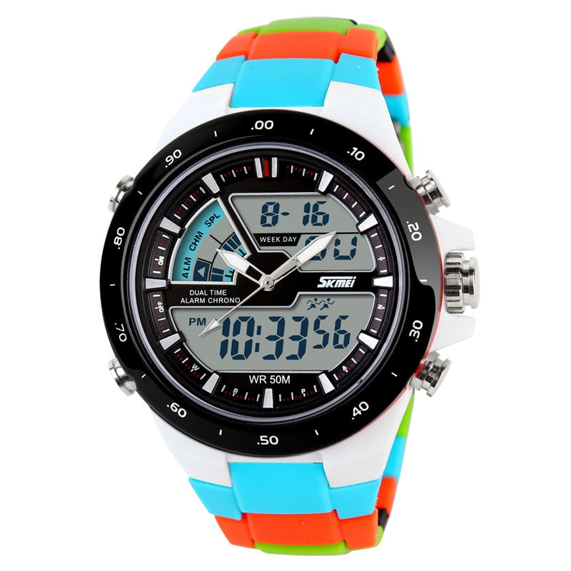 SKMEI 1016 Sport Watch Men Fashion Casual Alarm Clock Waterproof Military Chrono Dual Display Wristwatches Relogio Masculino