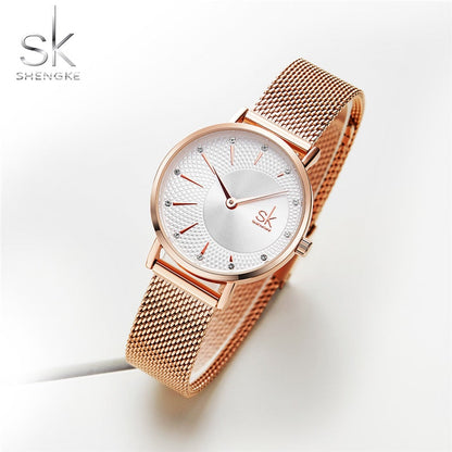 SHENGKE SK Women Watch Top Brand Luxury 2019 Rose Gold Women Bracelet Watch For Ladies Wrsit Watch Montre Femme Relogio Feminino