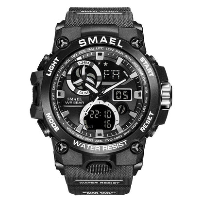 SMAEL Sport Watch Men Dual Time Waterproof 50M Military Watches Chrono Alarm Wristwatch Vintage Classic Digital Watch 8011