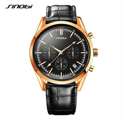 SINOBI Men's Golden Business Wrist Watches 007 Series