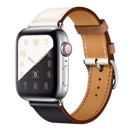 Apple Leather Watch Lead Layer Cowhide Apple Watch iwatch8 Watchband Color Patchwork Single Circle Watch Band