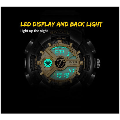 SMAEL 8026 Top Brand Men's Watches Luxury LED Sport Waterproof Military Watch Men Casual Digital Chronograph Clock Relogios Masculino