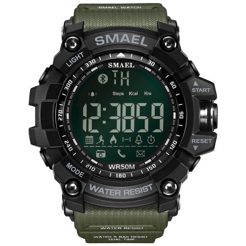 SMAEL1617 Mens Chronograph Watches Sport Male Clock Stop Army Military Watch Men Multifunction Waterproof LED Digital Watch for Man