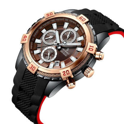 Senors men watch Top Brand  Casual Sport Watches for Men Blue Luxury Silicon  Wrist Watch Man Clock Fashion Chronograph