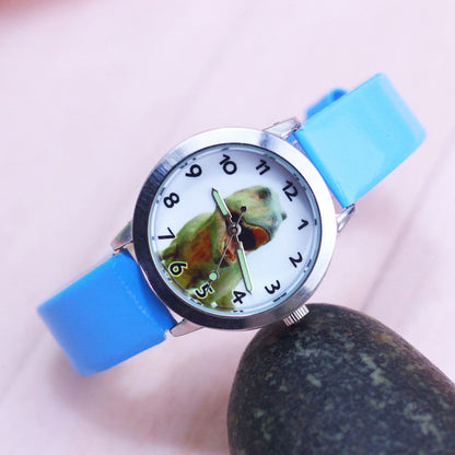 Children boys girls cool cartoon anime dinosaur quartz watches kids sports luminous hands leather clock kol saati