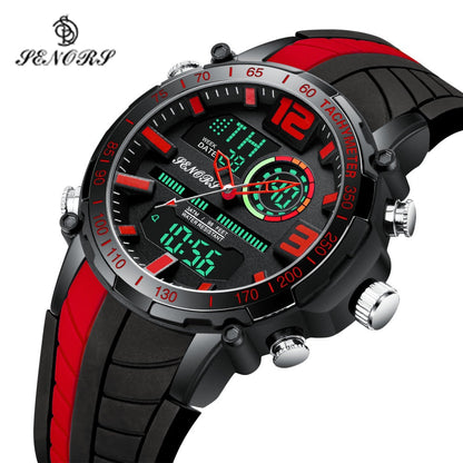 Senors Digital Watch Men Sports Watches Fashion Dual Display Men's Waterproof LED Digital Watch Man Military Clock Relogio