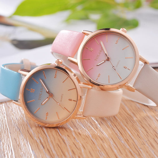 Brand Leather Quartz Women's Watch Ladies Fashion Watch Women Wristwatches Clock relogio feminino masculino W50