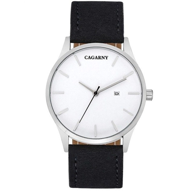 CAGARNY Luxury Brand Quartz Watch Men Military Leather Strap Watchband Waterproof Watches Casual Male Gifts Sport Watches Clock