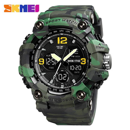 SKMEI 1742 New Shockproof Mens Watches 2 Time Chrono Personality Digital Sport Mens Wristwatch Waterproof Watch relogio masculino