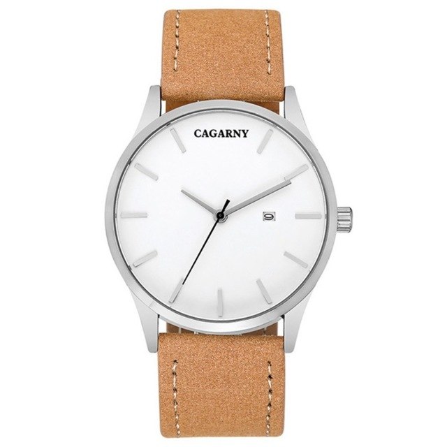 CAGARNY Luxury Brand Quartz Watch Men Military Leather Strap Watchband Waterproof Watches Casual Male Gifts Sport Watches Clock