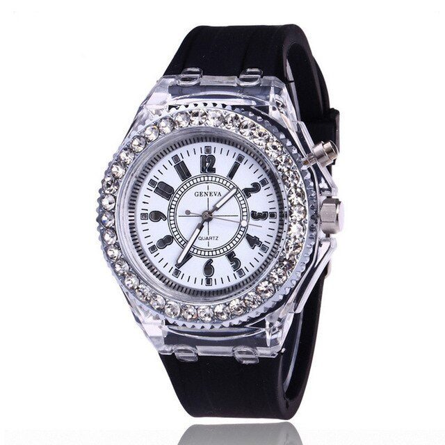 Led Flash Luminous Watch Personality Trends Students Lovers Jellies Woman Men's Watches