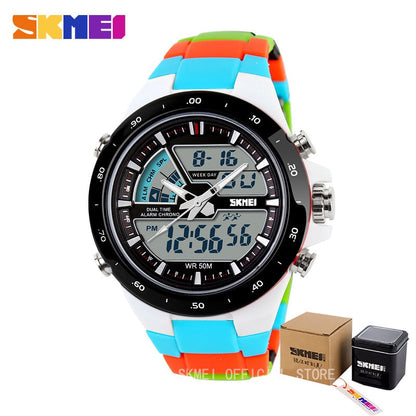 SKMEI 1016 Sport Watch Men Fashion Casual Alarm Clock Waterproof Military Chrono Dual Display Wristwatches Relogio Masculino