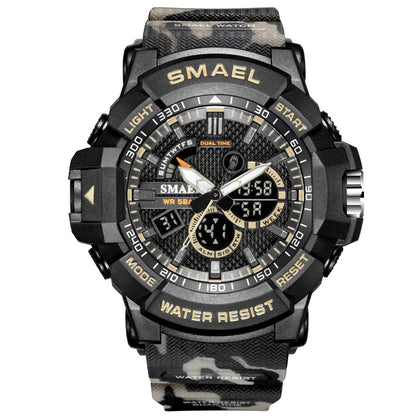 SKMEL 1809 Mens Watches Military 50m Waterproof Sport Watch Camouflage Stopwacth LED Alarm Clock For Male 1809B relogio masculino Watch Men