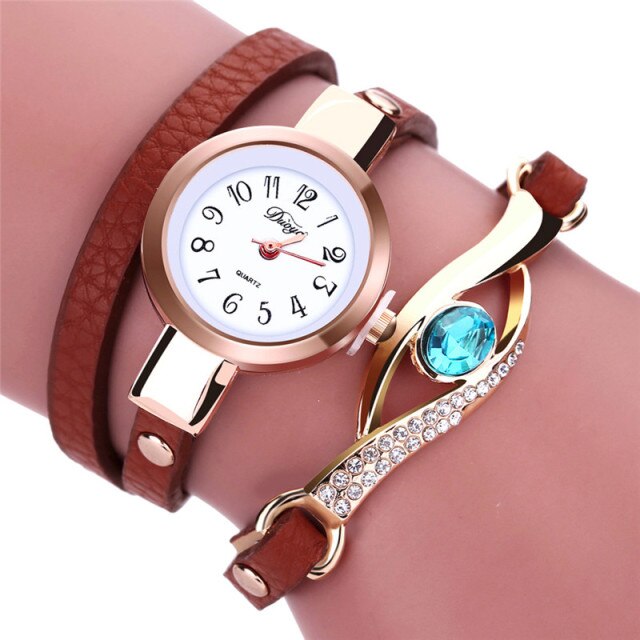 Women Watches Eye Gemstone Luxury Watches Women Gold Bracelet Watch Female Quartz Wristwatches Reloj Mujer