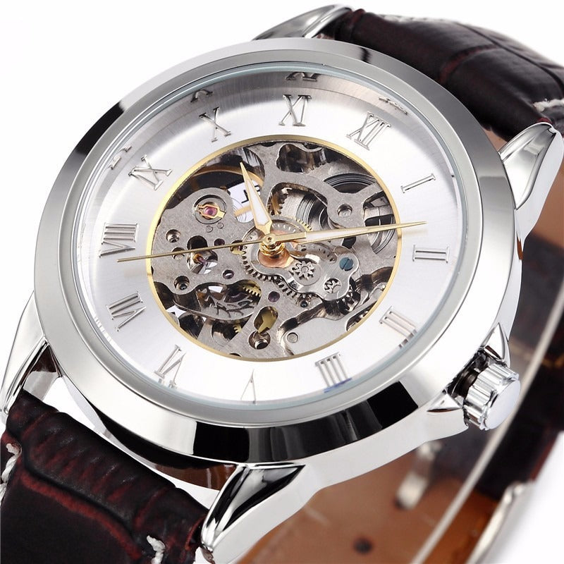 SHENHUA Men's Fashion Hollow out Watch Antique Fully Automatic Mechanical Watch