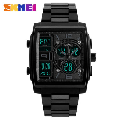 SKMEI 1274 Japan Quartz Digital movement Dual Dispaly Men's Clock Military 3 Time Countdown Male Sport Watches Relogio Masculino