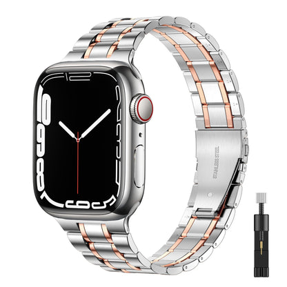 Suitable For Apple Watch S 3 4 5 iwatch S 7 8 9 Stainless Steel Metal Fine Steel Watch Chain With Five Beads