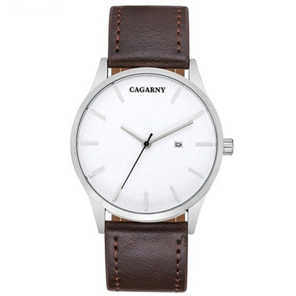 CAGARNY Luxury Brand Quartz Watch Men Military Leather Strap Watchband Waterproof Watches Casual Male Gifts Sport Watches Clock