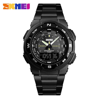 SKMEI 1370 Men Watch Fashion Quartz Sports Watches Stainless Steel Strap Men Watches Top Brand Luxury Business Waterproof Wrist Watch