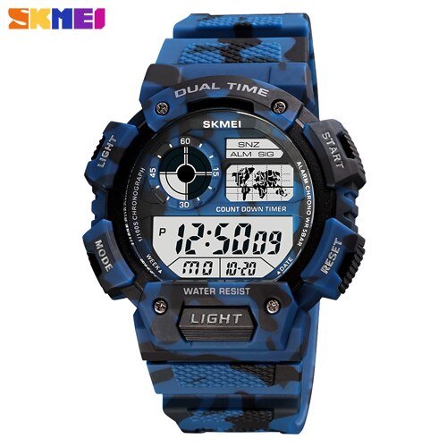 SKMEI 1723 Digital Watch Luminous Display Men Waterproof Wristwatch Count Down Military Sports Electronic Clock Relogio Masculino