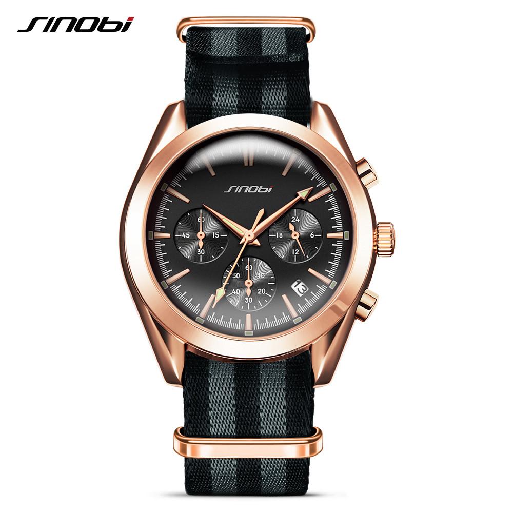 SINOBI Men's Golden Business Wrist Watches 007 Series