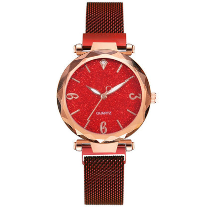 Rose Gold Women Watch Top Brand Luxury Magnetic Starry Sky Lady Wrist Watch Mesh Female Clock For Dropship relogio feminino