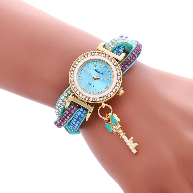 Women Padlock Diamond Bracelet Wrist Watch