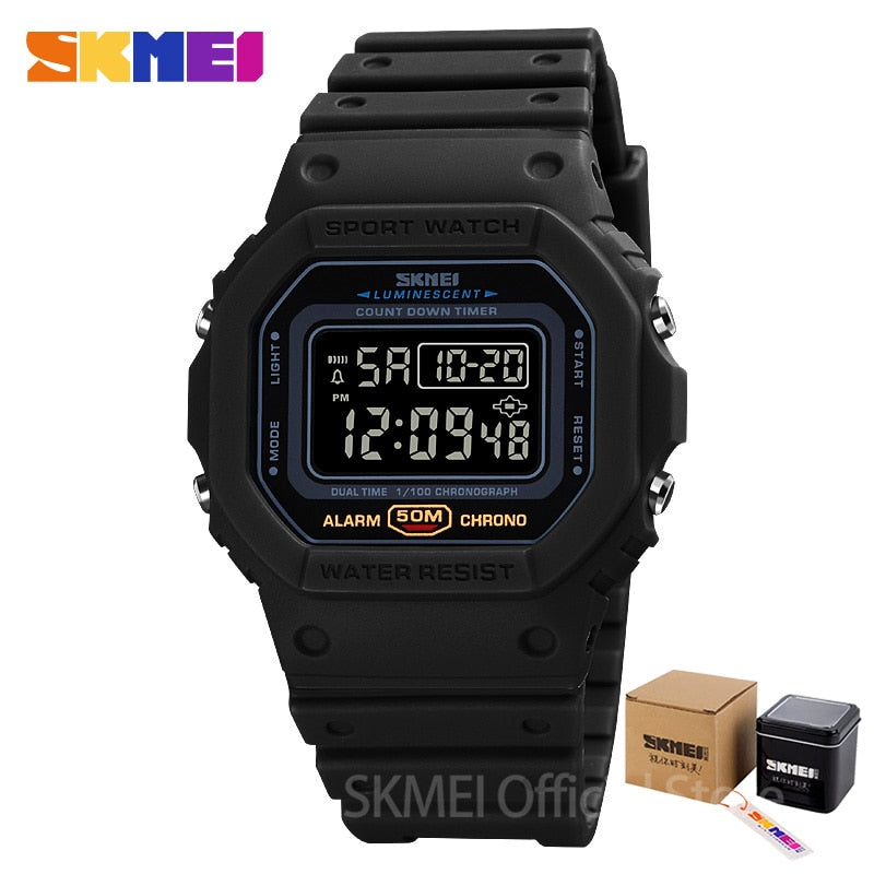 SKMEI 1628  Multifunctional Digital Sport Watch Women small size 2 Time Count Down Mens Wristwatches Fashion Retro Male Watches