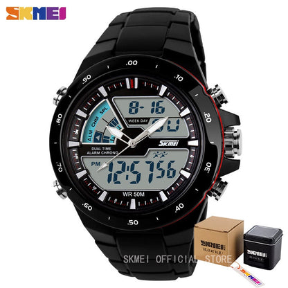 SKMEI 1016 Sport Watch Men Fashion Casual Alarm Clock Waterproof Military Chrono Dual Display Wristwatches Relogio Masculino