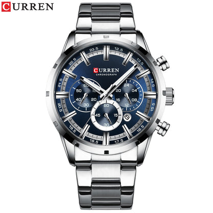 CURREN New Fashion Watches with Stainless Steel Top Brand Luxury Sports Chronograph Quartz Watch Men Relogio Masculino