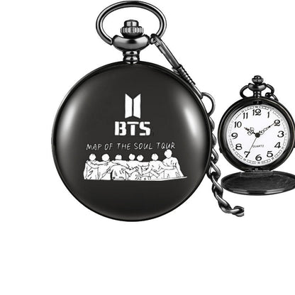 BTS Bulletproof Youth League peripheral pocket watch HOPE V SUGA Kim Namjoon Min Yoongi Park Jimin hanging watch necklace