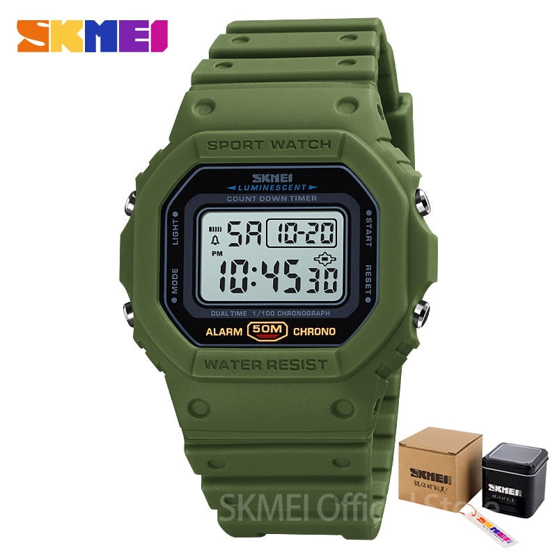 SKMEI 1628  Multifunctional Digital Sport Watch Women small size 2 Time Count Down Mens Wristwatches Fashion Retro Male Watches