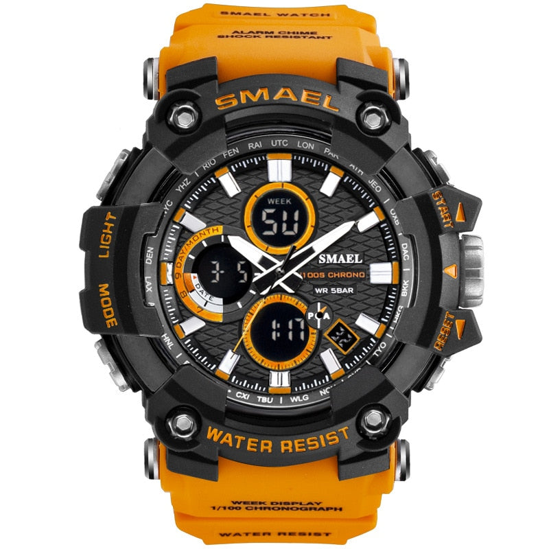 SMAEL 1802 Sports Men's Watches Top Brand Luxury Military Quartz Watch Men Waterproof Shock Male Digital Clock Relogio Masculino