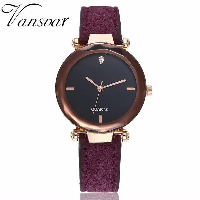 Women Leather Quartz Watch Female Hot Sale Simple Analog Wristwatches Relogio Feminino Clock