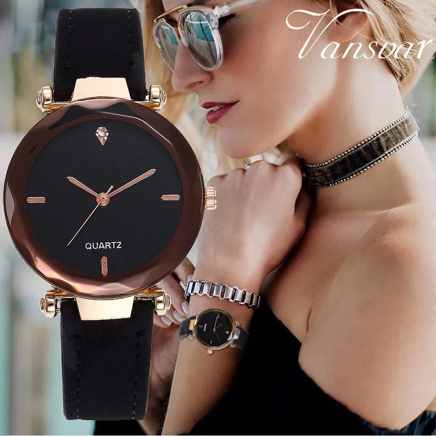 Women Leather Quartz Watch Female Hot Sale Simple Analog Wristwatches Relogio Feminino Clock