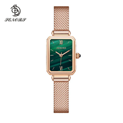 Senors Japan Quartz Movement High Quality  Waterproof Ladies watch Women Stainless Steel Mesh Rose Gold