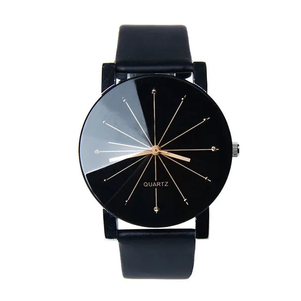 Watches Women Men Lovers Watch Leather Quartz Wristwatch Female Male Clocks Relogio Feminino