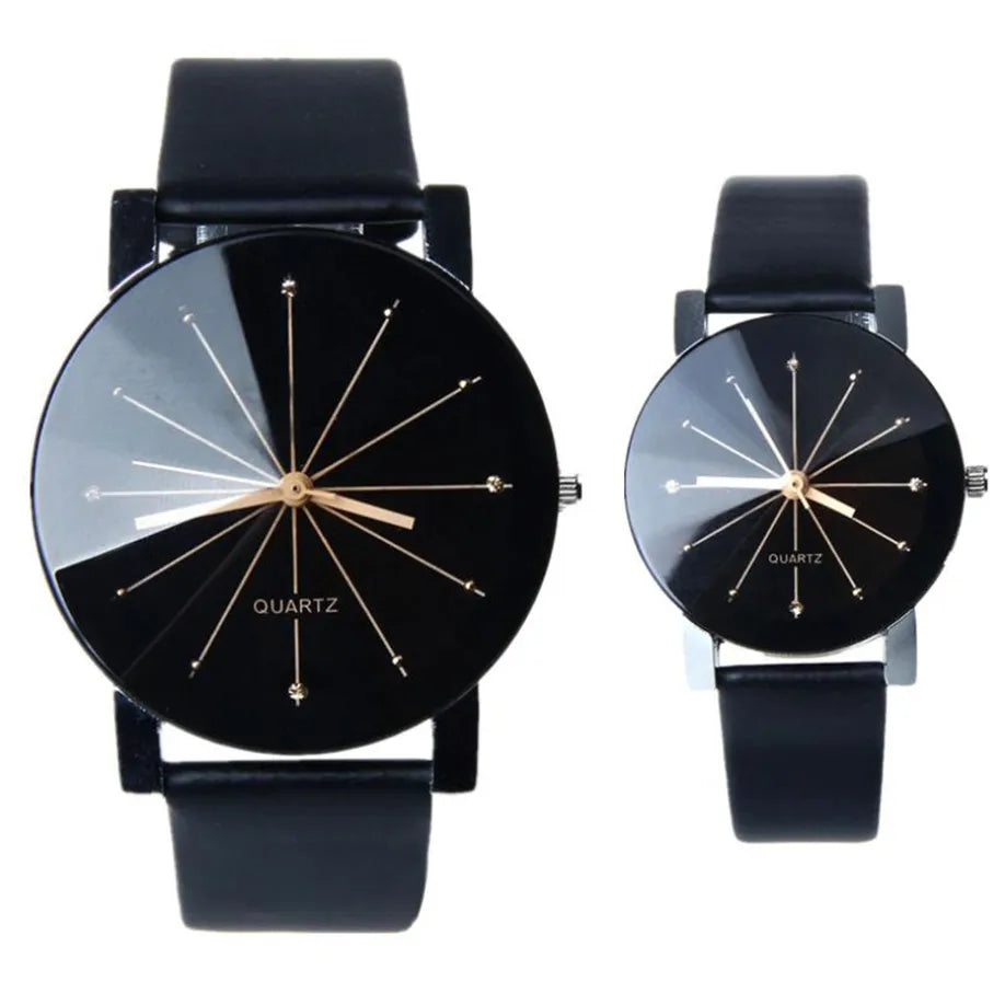 Watches Women Men Lovers Watch Leather Quartz Wristwatch Female Male Clocks Relogio Feminino